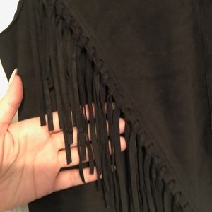Zara Suede Fringe Top